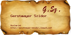 Gerstmayer Szidor névjegykártya